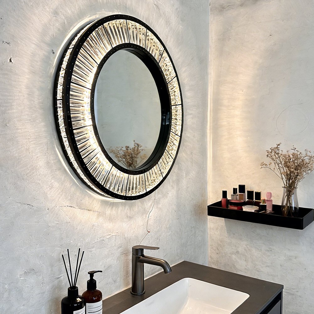 LED Crystal Round Mirror - Image 3