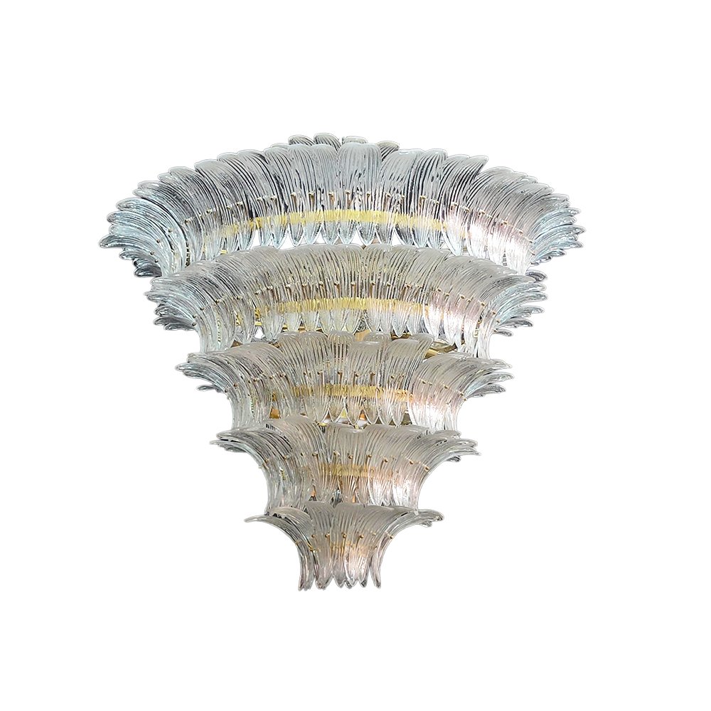 Tiered Glass Feather Chandelier - Image 2
