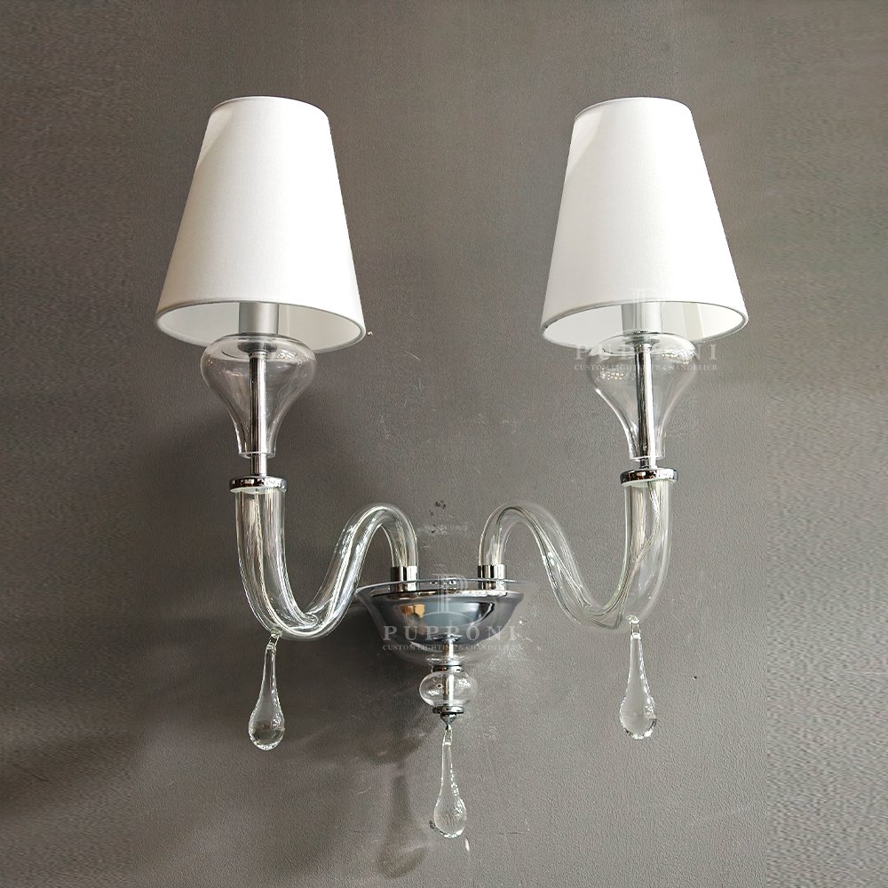Modern Glass Linen Wall Lamp - Image 4