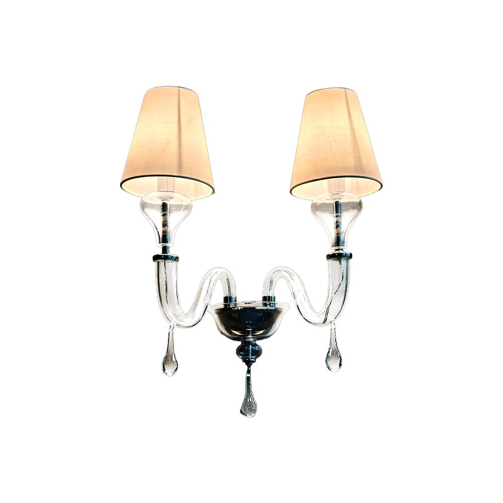 Modern Glass Linen Wall Lamp - Image 2