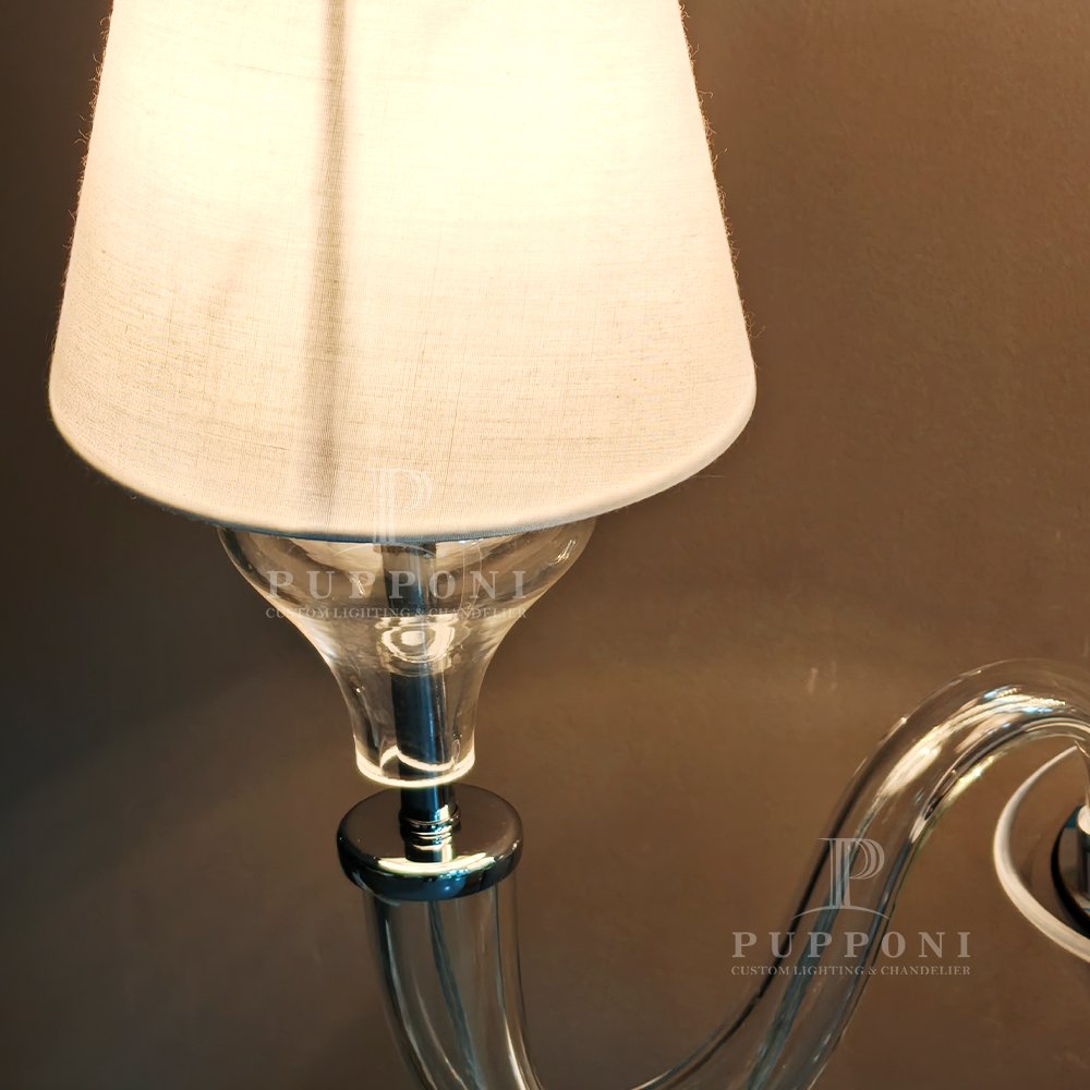 Modern Glass Linen Wall Lamp - Image 5