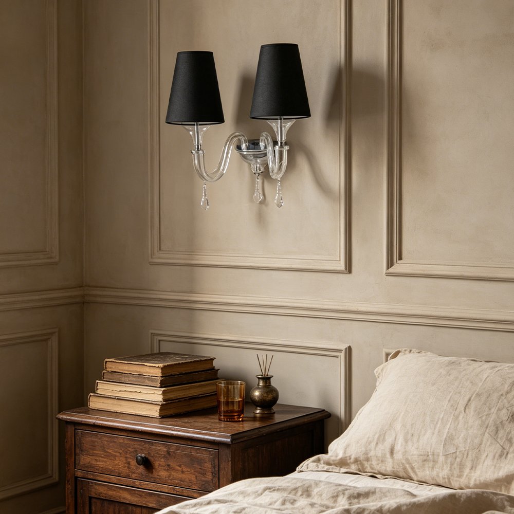 Modern Glass Linen Wall Lamp - Image 15