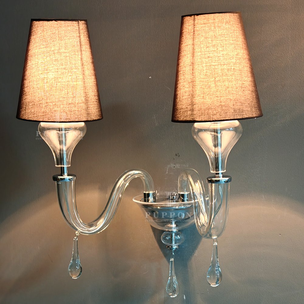 Modern Glass Linen Wall Lamp - Image 11