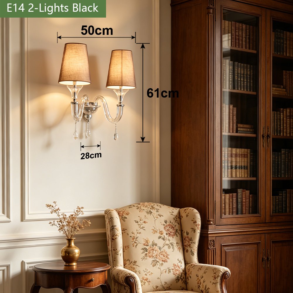 Modern Glass Linen Wall Lamp - Image 10