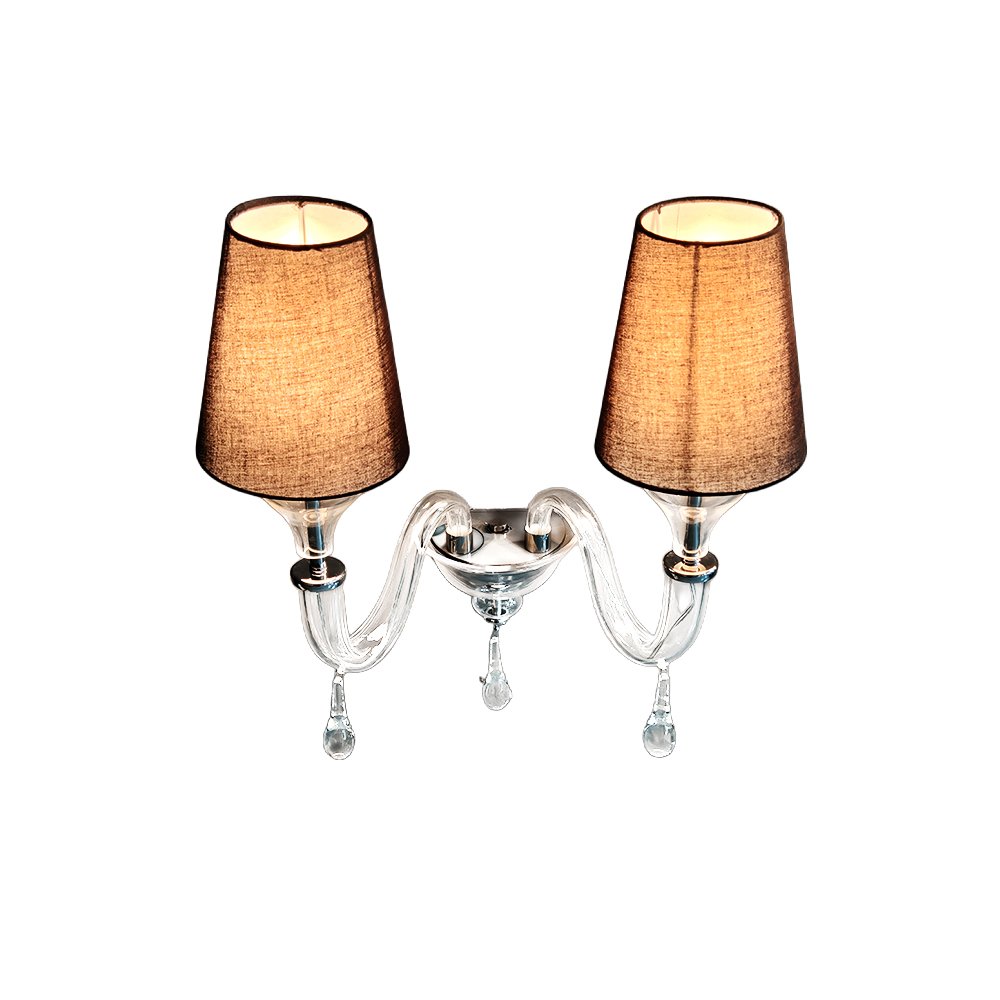 Modern Glass Linen Wall Lamp - Image 9