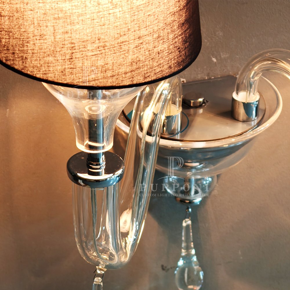 Modern Glass Linen Wall Lamp - Image 13