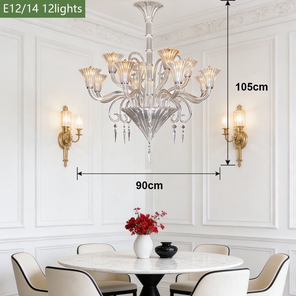 Fluted Glass Chandelier - Image 4