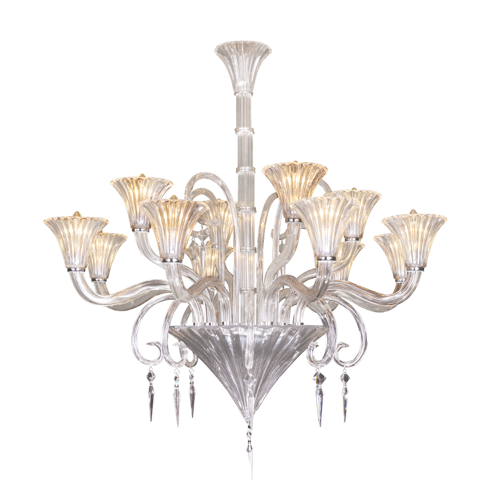 Fluted Glass Chandelier - Image 3