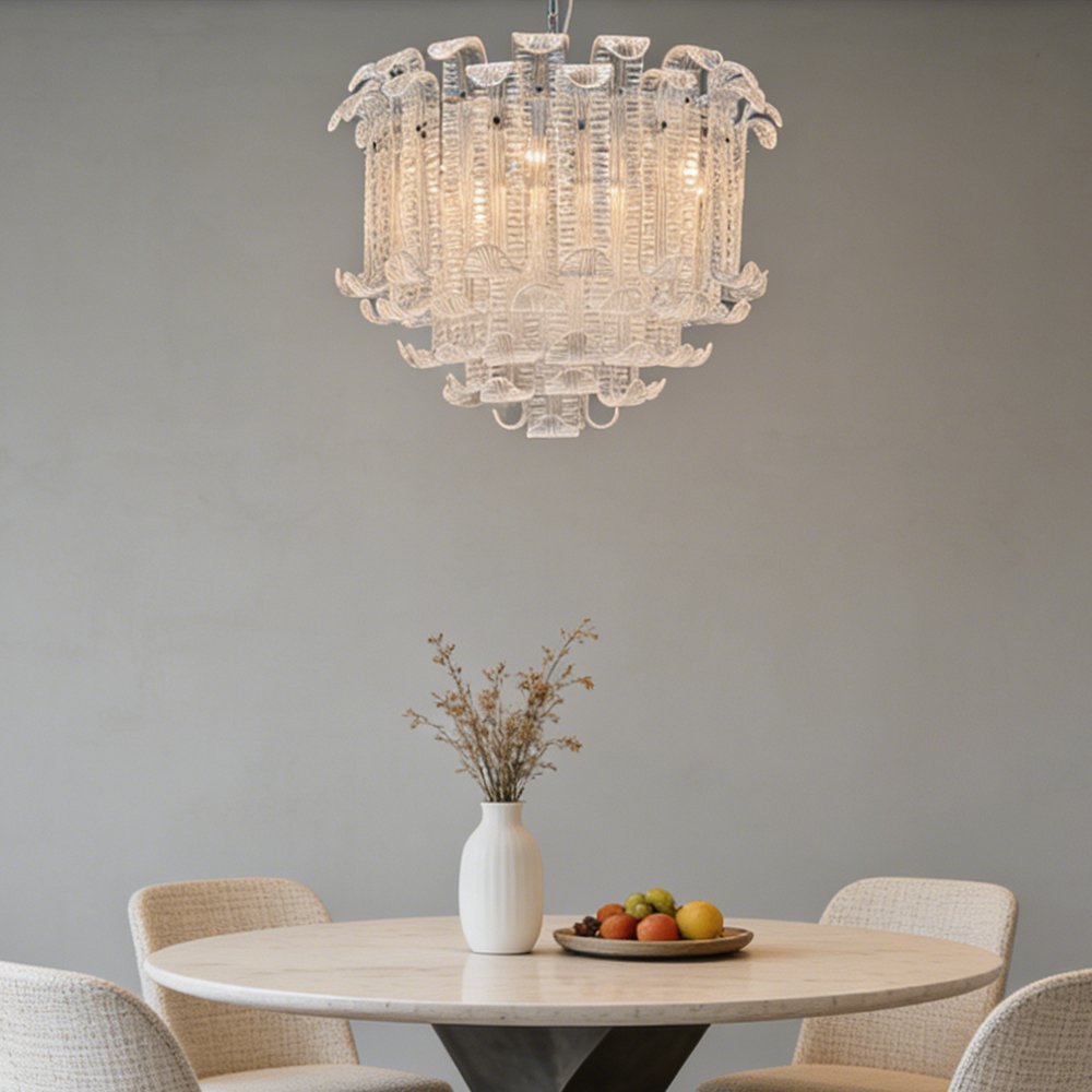 Textured Tube Glass Chandelier - Image 3