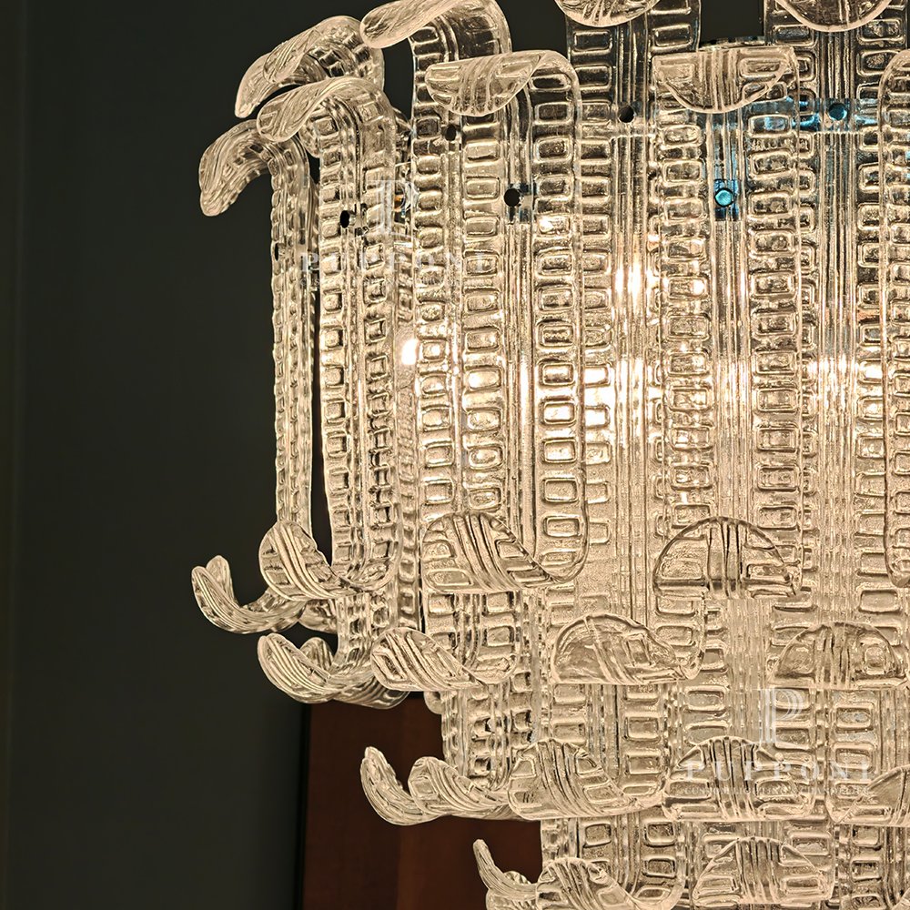 Textured Tube Glass Chandelier - Image 6