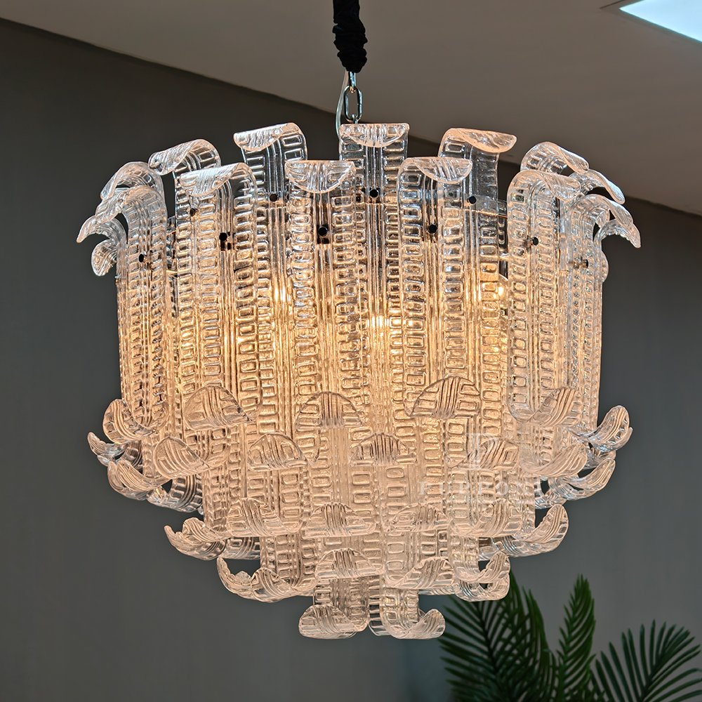 Textured Tube Glass Chandelier - Image 7