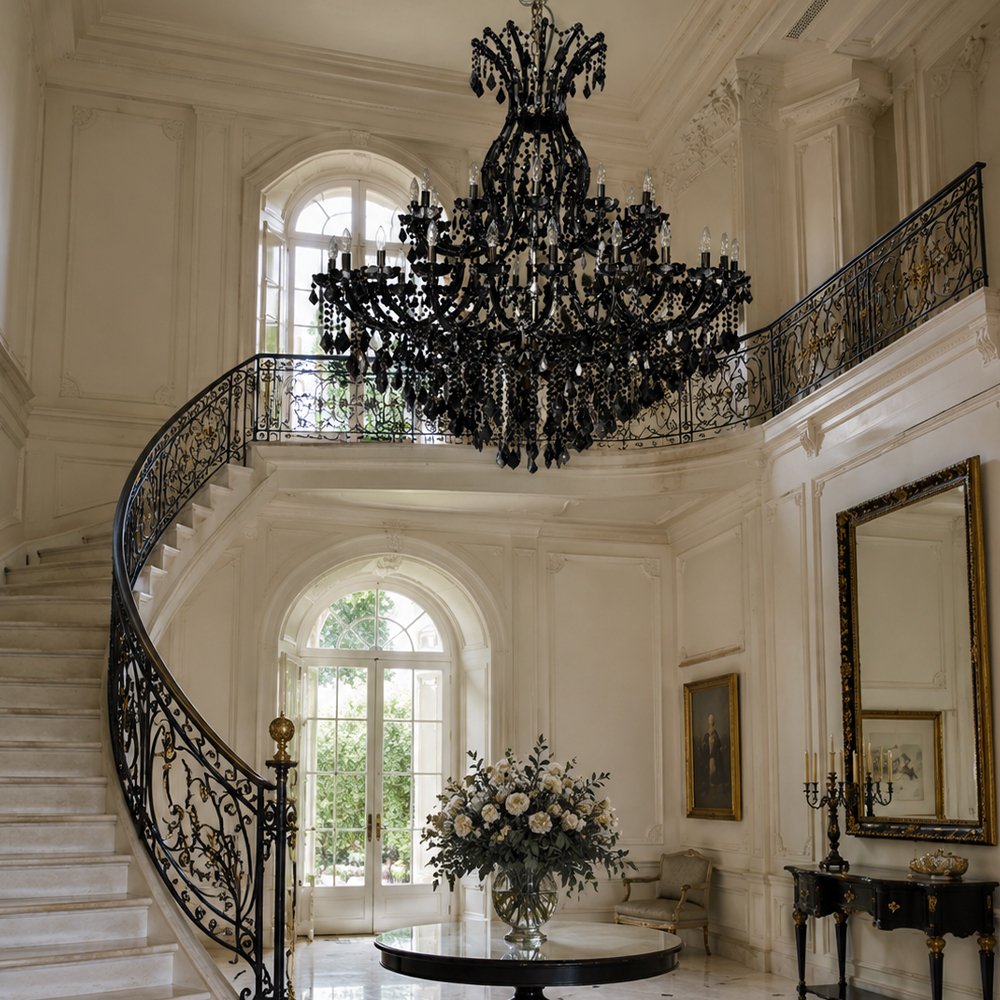 Large Black Crystal Chandelier - Image 7