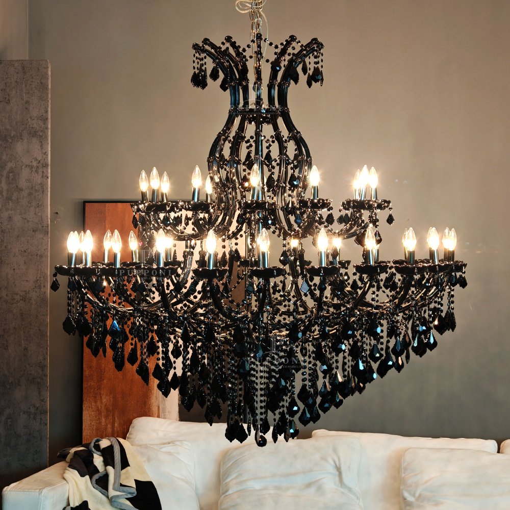 Large Black Crystal Chandelier - Image 3