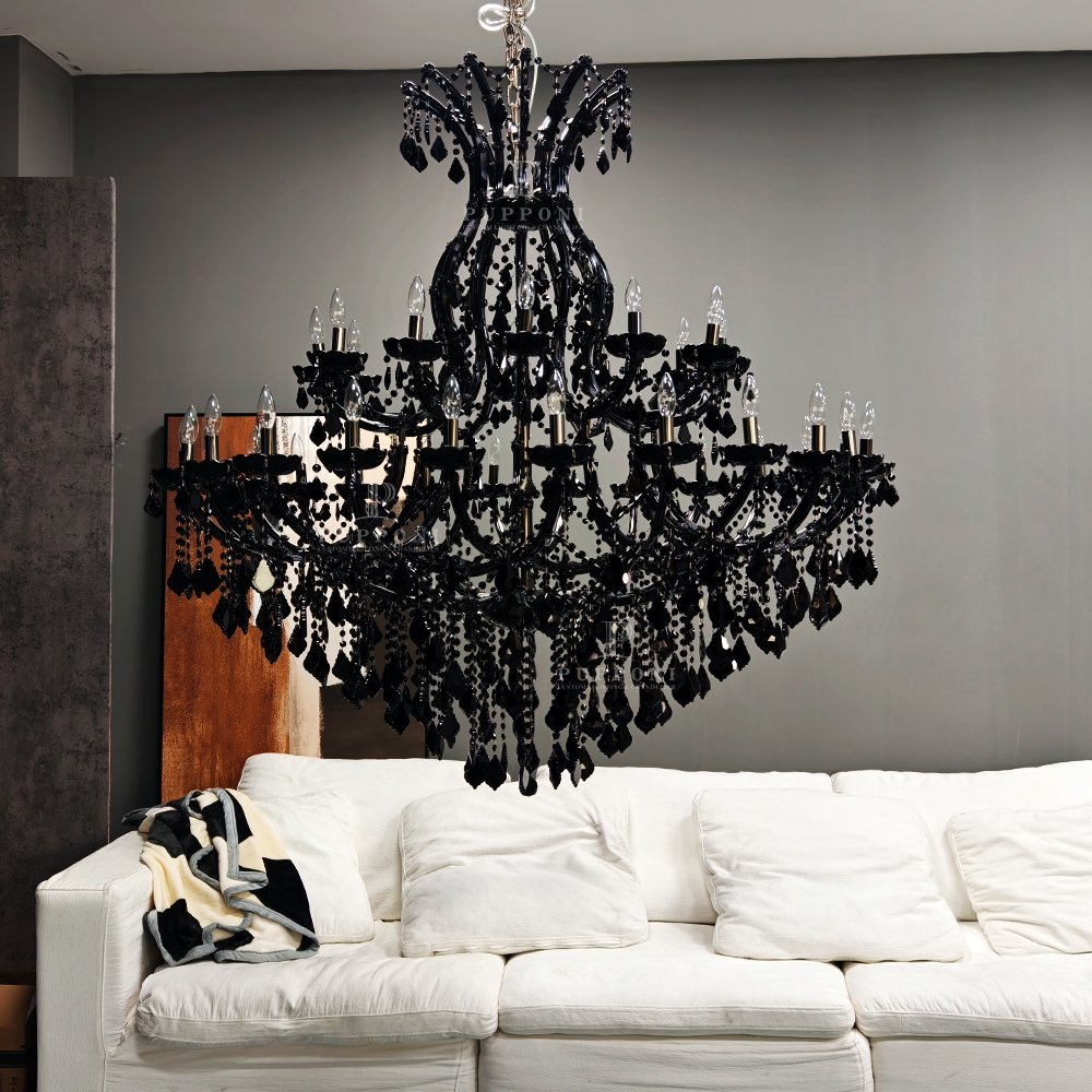 Large Black Crystal Chandelier - Image 4
