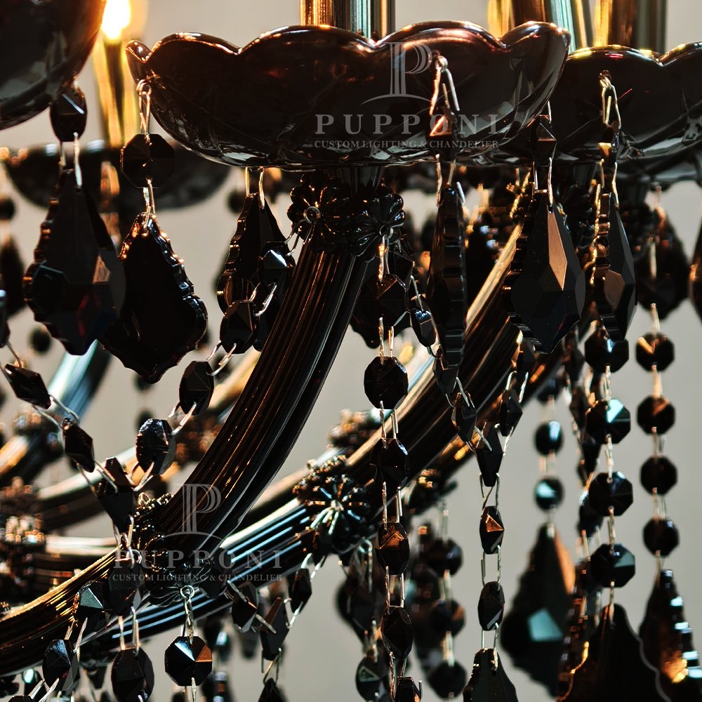 Large Black Crystal Chandelier - Image 5