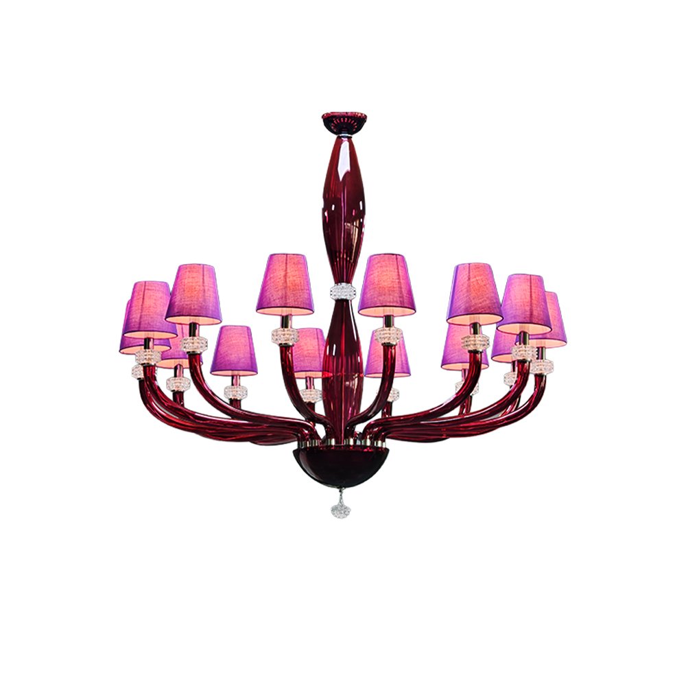 Purple Shade Red Glass Chandelier - Image 2