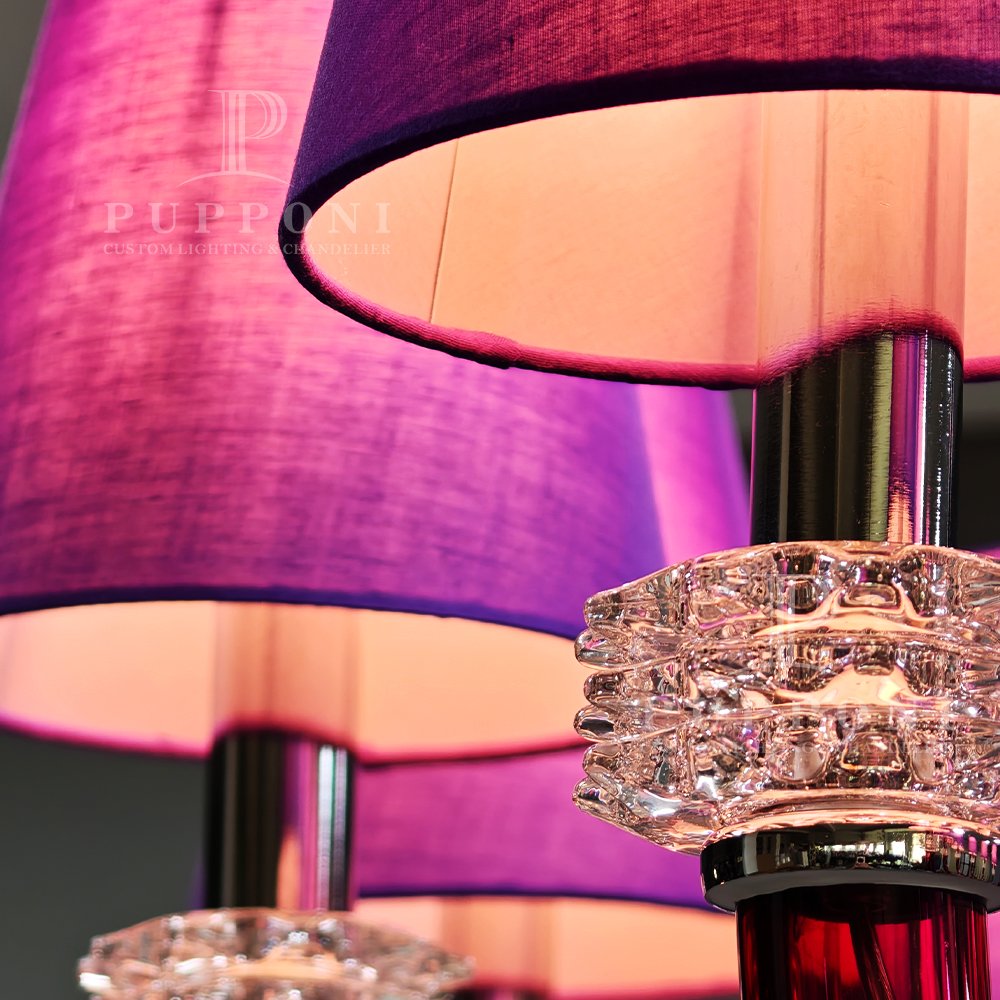 Purple Shade Red Glass Chandelier - Image 6