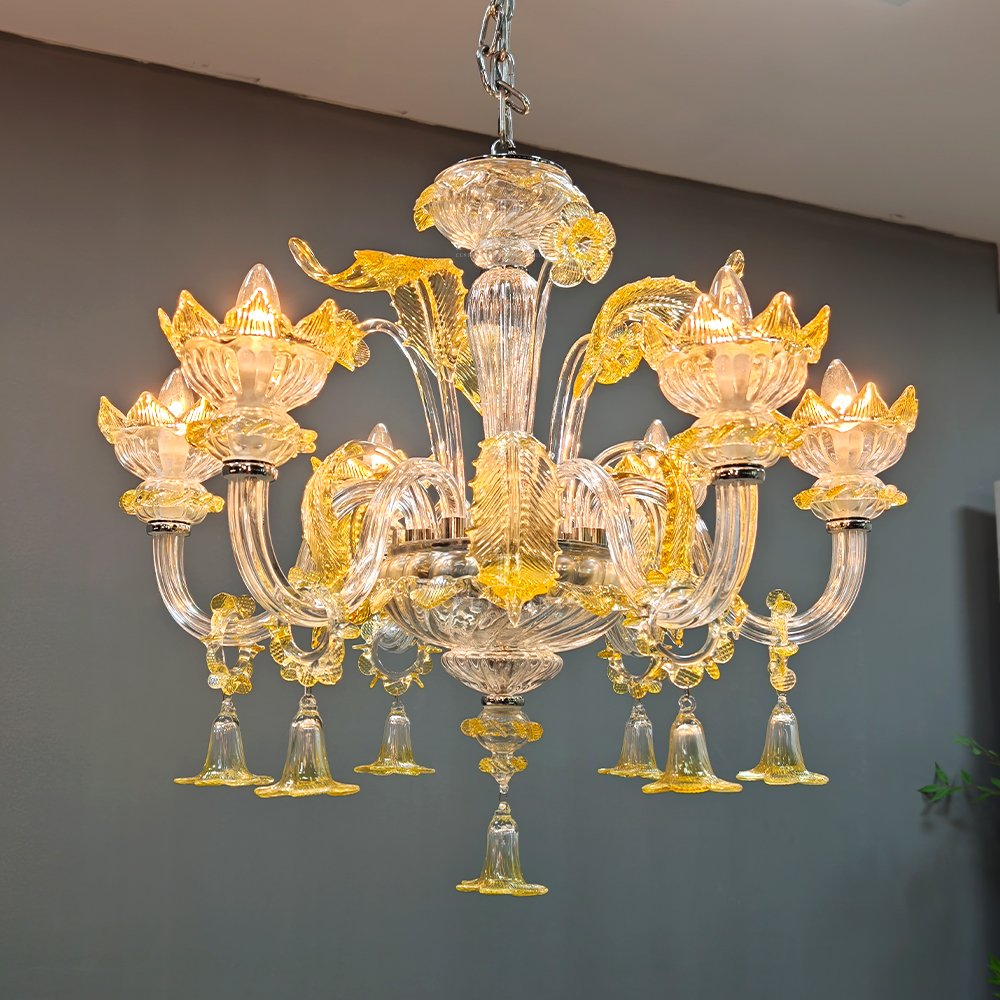 Murano Glass Chandelier Lamp - Image 4