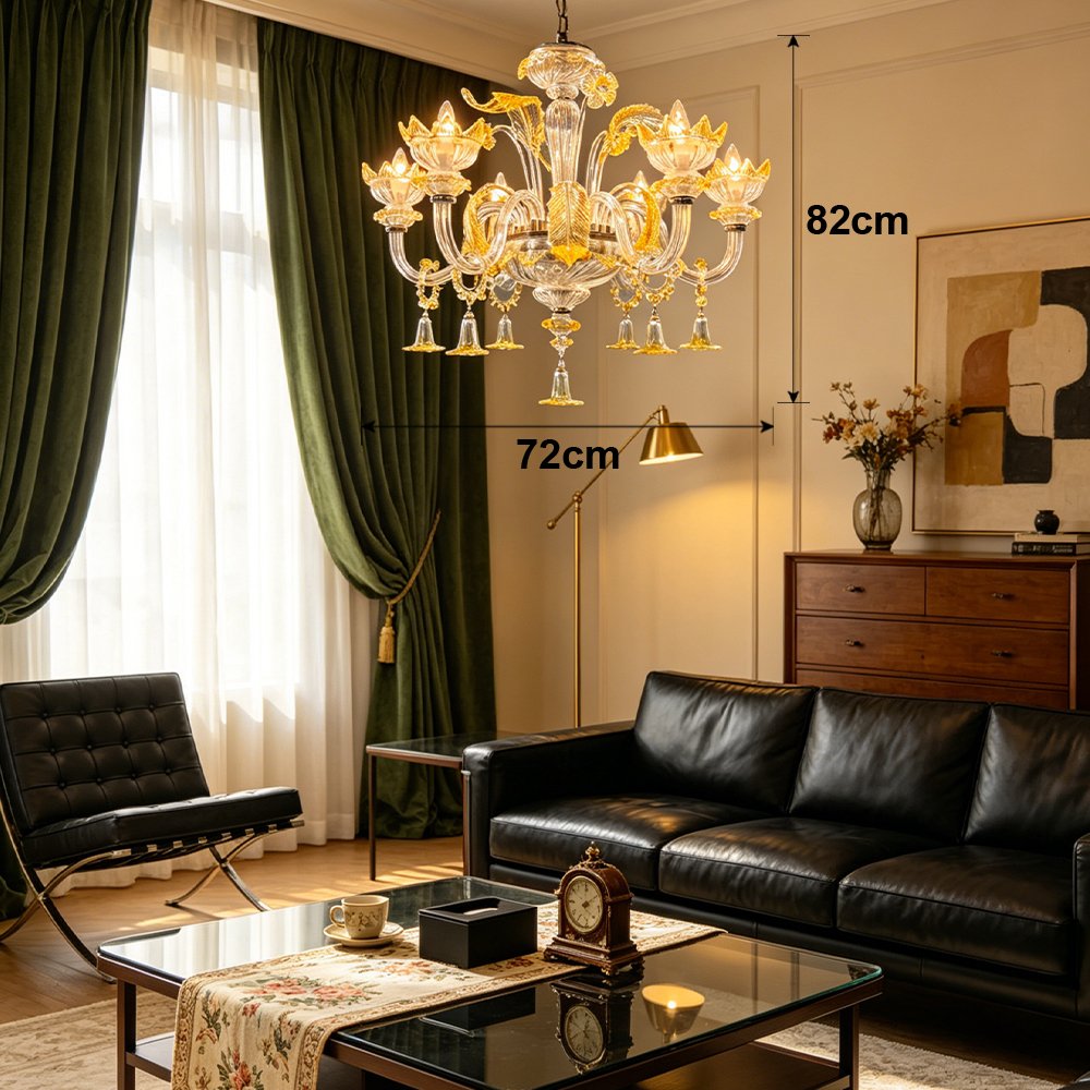 Murano Glass Chandelier Lamp - Image 3