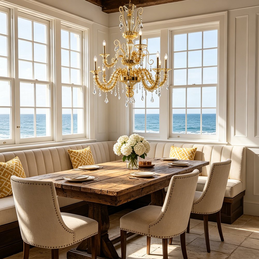 Gold Murano Glass Chandelier - Image 6