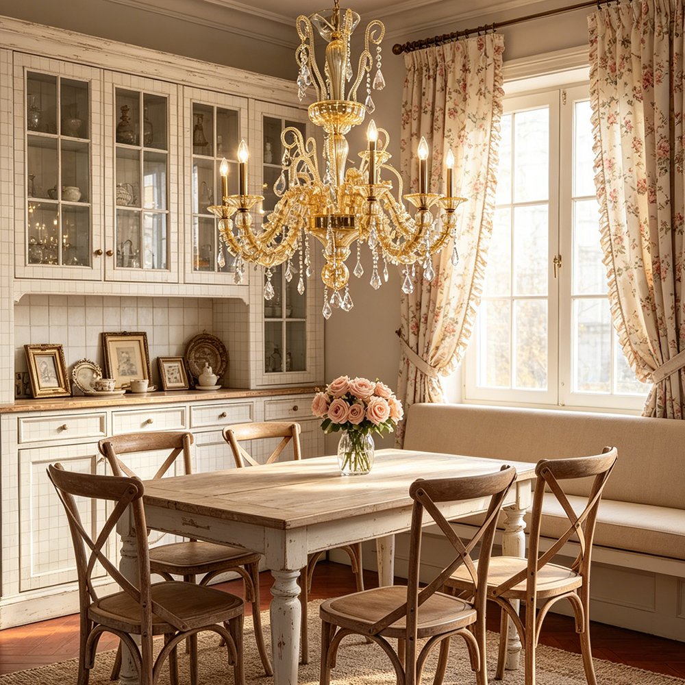 Gold Murano Glass Chandelier - Image 7