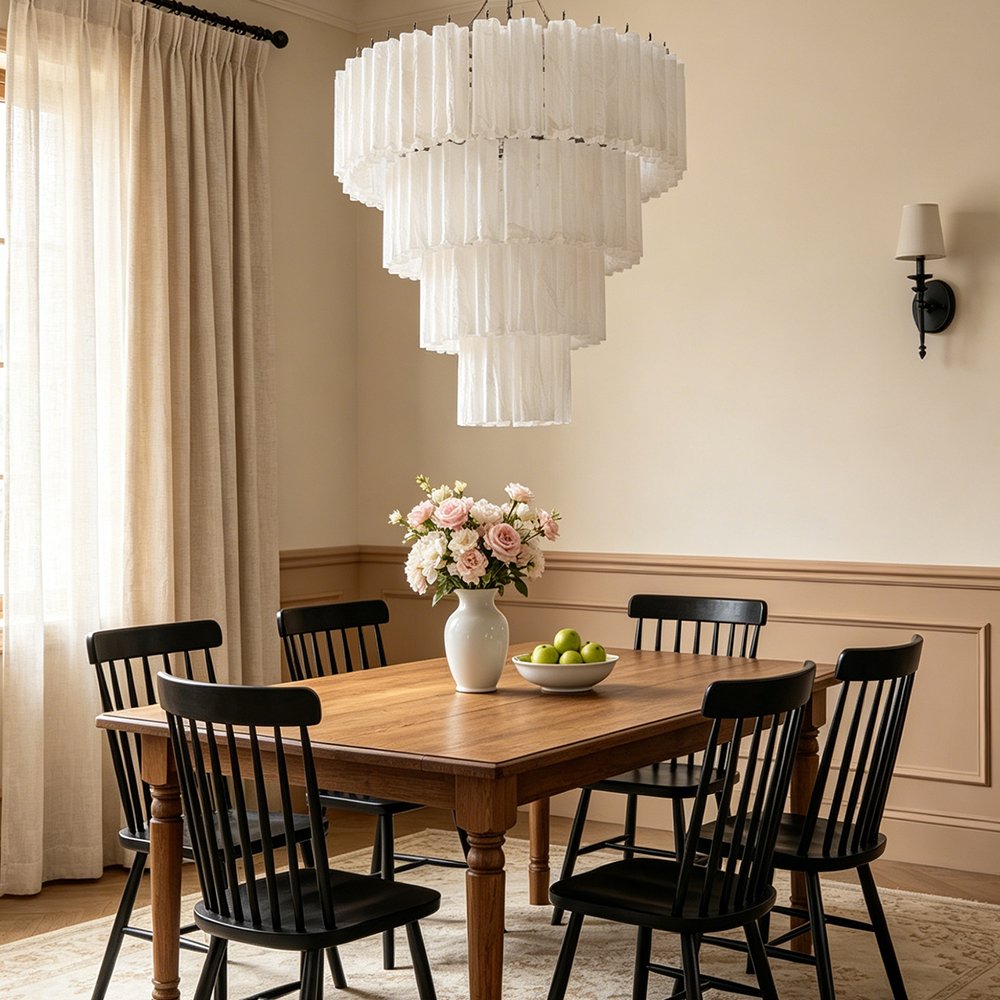 Tiered Marble Glass Chandelier - Image 8