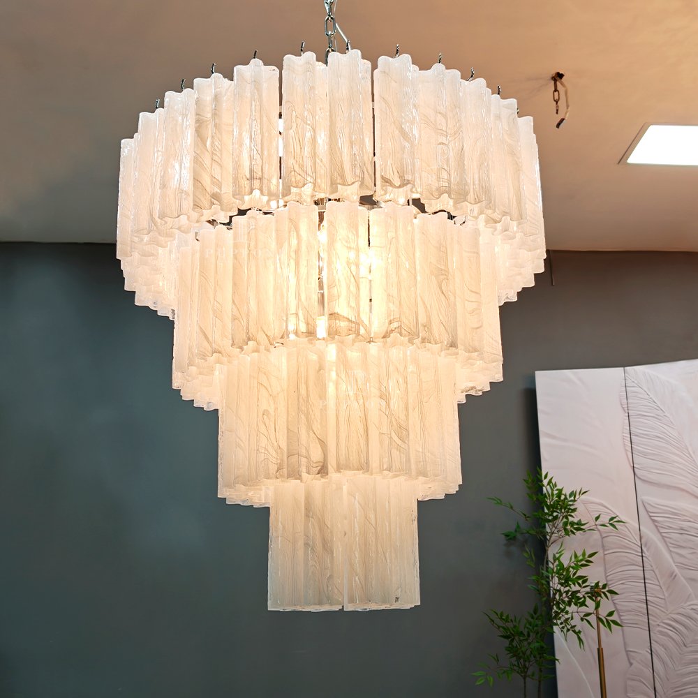 Tiered Marble Glass Chandelier - Image 5