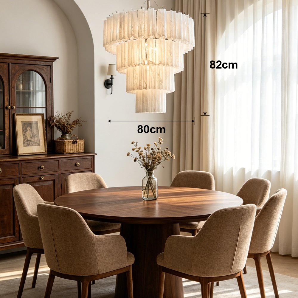 Tiered Marble Glass Chandelier - Image 3