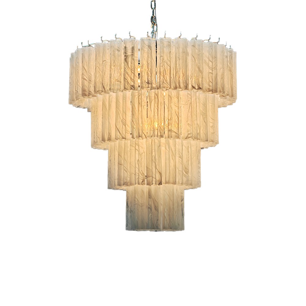 Tiered Marble Glass Chandelier - Image 2