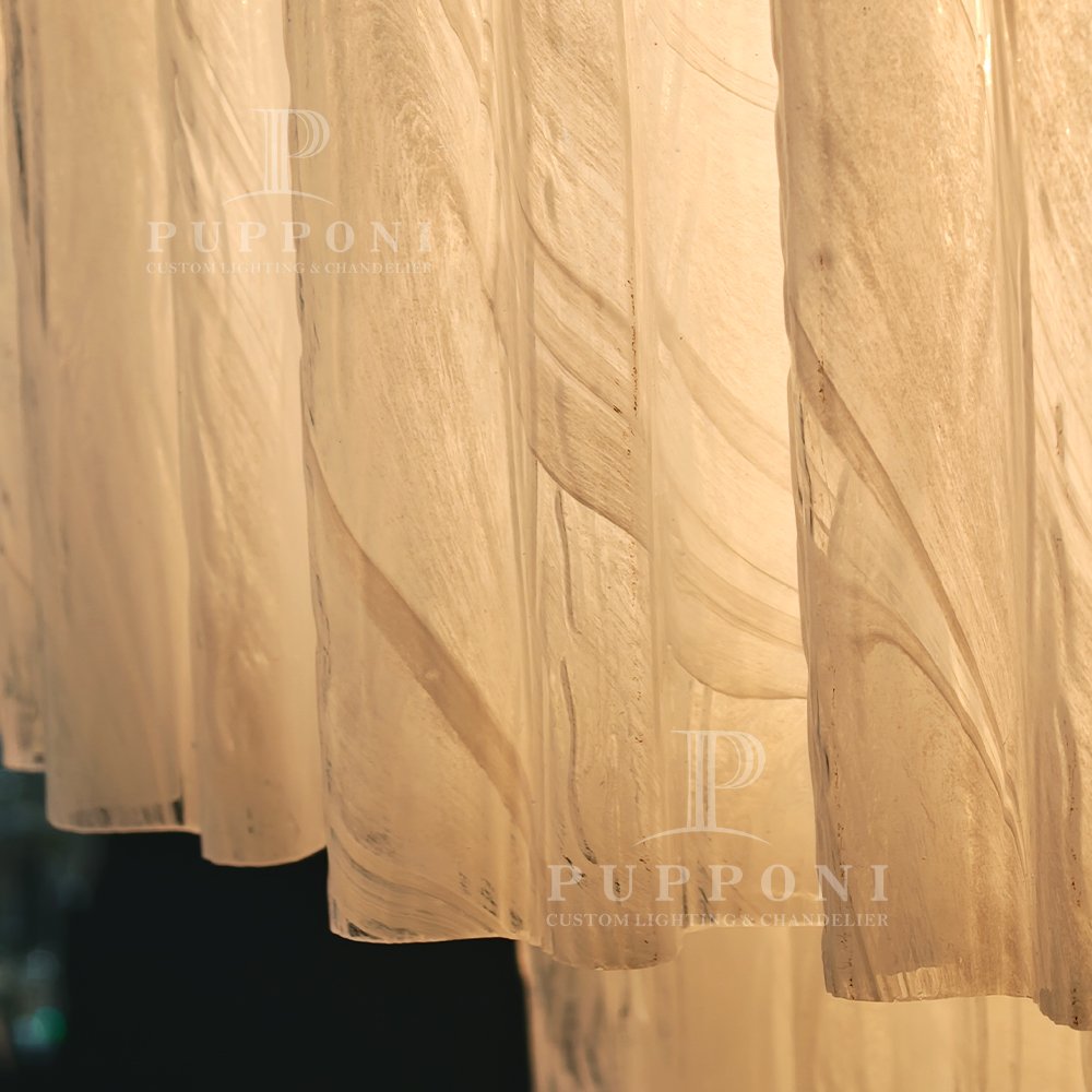 Tiered Marble Glass Chandelier - Image 6