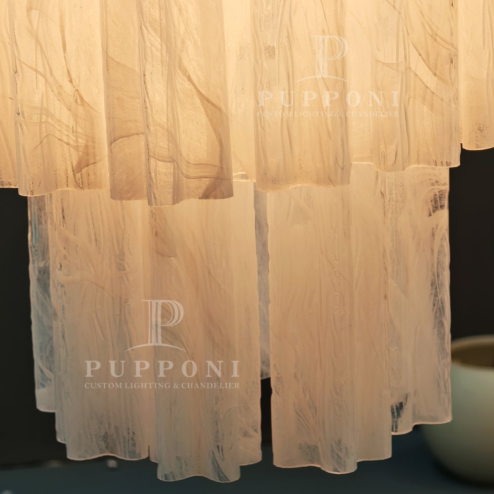 Tiered Marble Glass Chandelier - Image 7