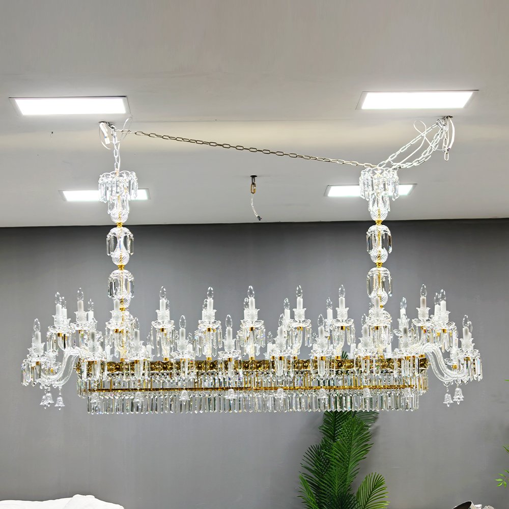 Long Gold Crystal Chandelier - Image 5