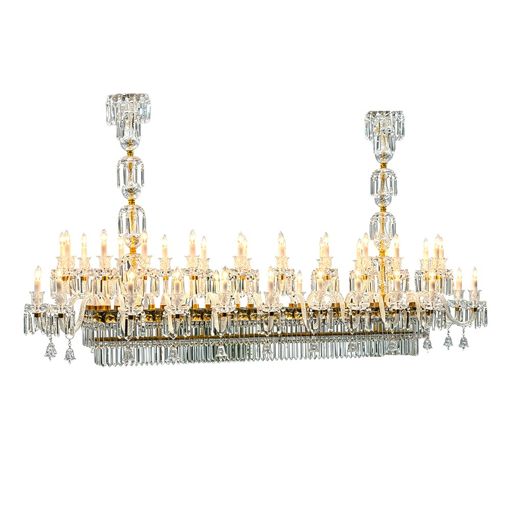 Long Gold Crystal Chandelier - Image 2