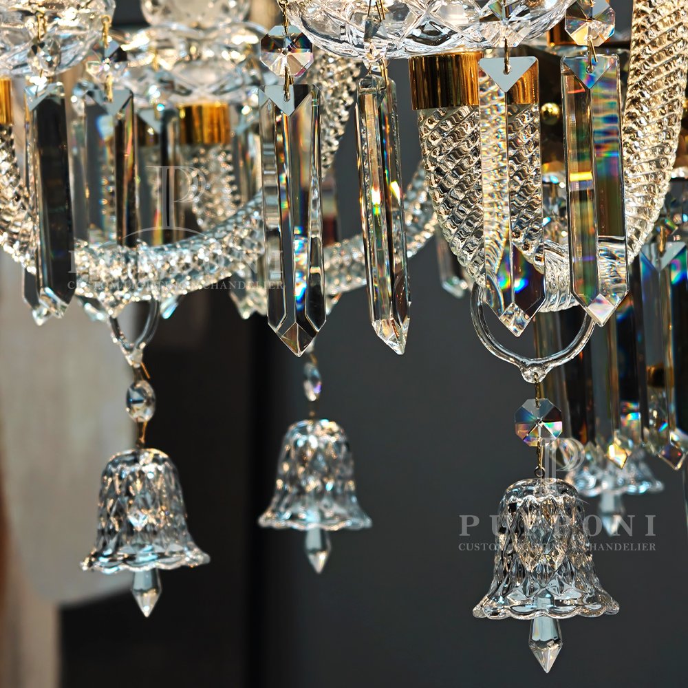 Long Gold Crystal Chandelier - Image 7
