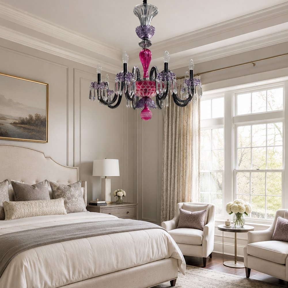 Magenta Purple Twist Crystal Chandelier - Image 8