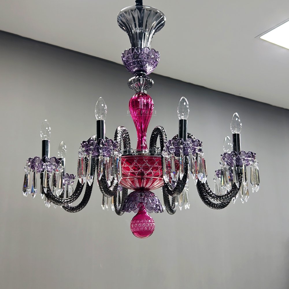 Magenta Purple Twist Crystal Chandelier - Image 4