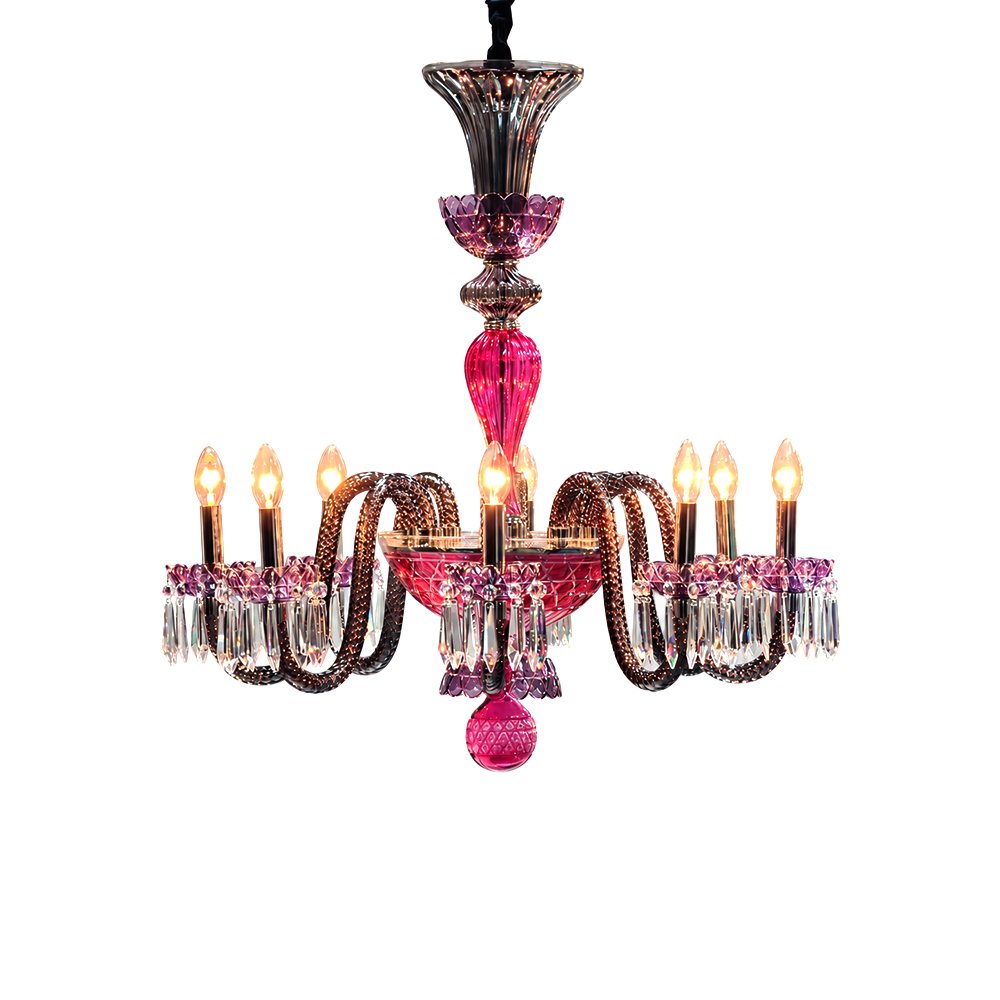 Magenta Purple Twist Crystal Chandelier - Image 2