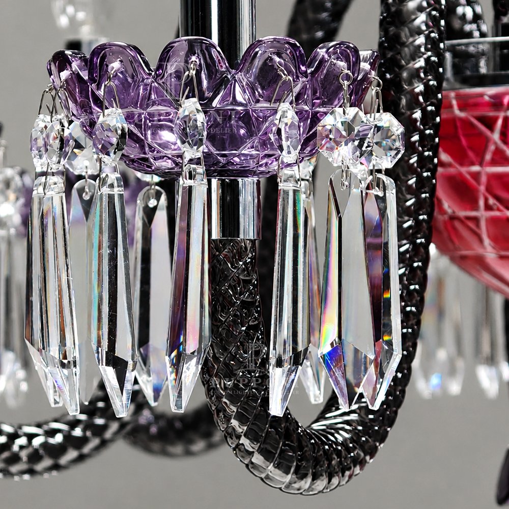Magenta Purple Twist Crystal Chandelier - Image 6