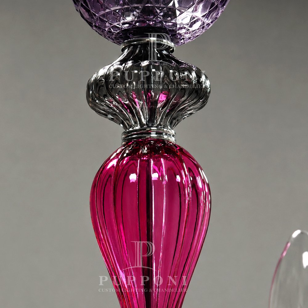 Magenta Purple Twist Crystal Chandelier - Image 7