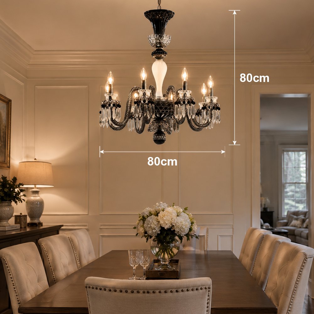 Vintage Black Candle Crystal Chandelier - Image 3