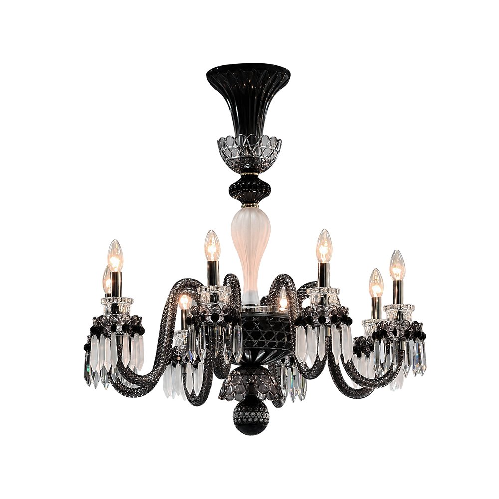 Vintage Black Candle Crystal Chandelier - Image 2