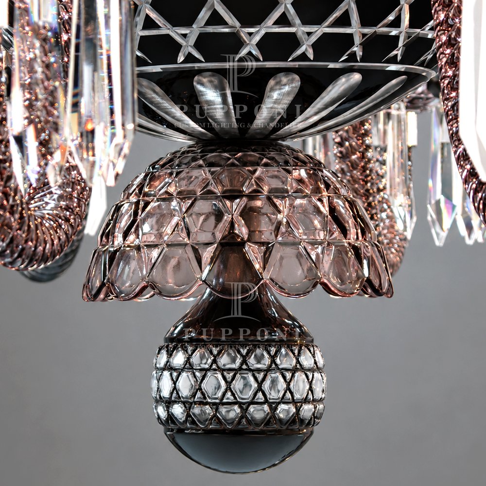 Vintage Black Candle Crystal Chandelier - Image 7