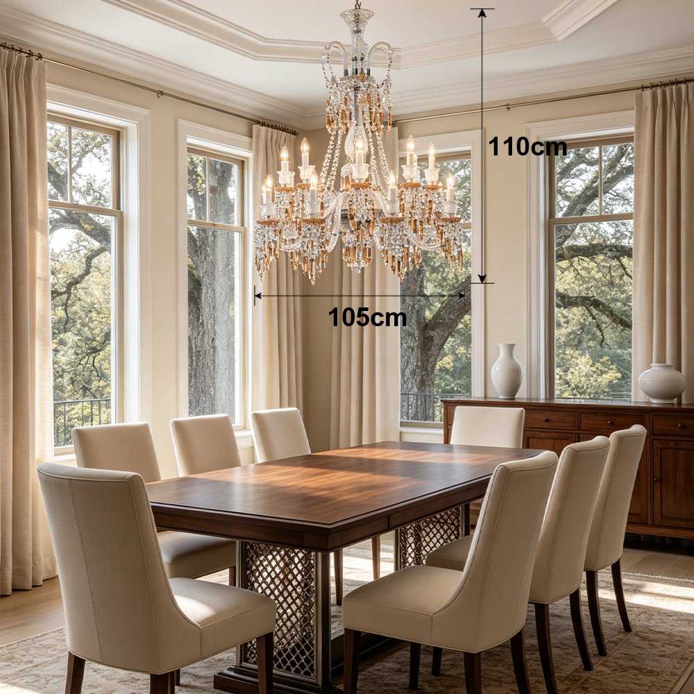 Amber Crystal Candle Chandelier - Image 3
