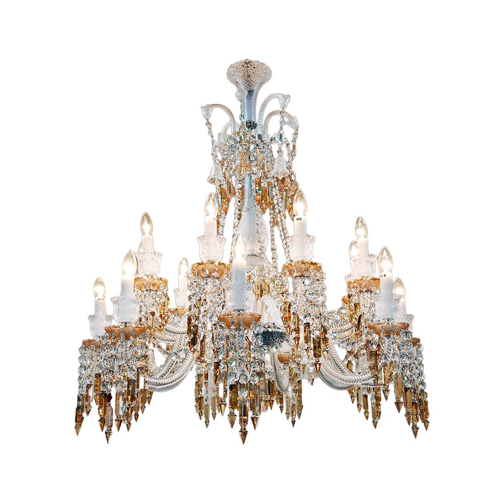 Amber Crystal Candle Chandelier - Image 2