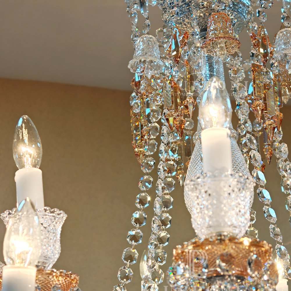 Amber Crystal Candle Chandelier - Image 7