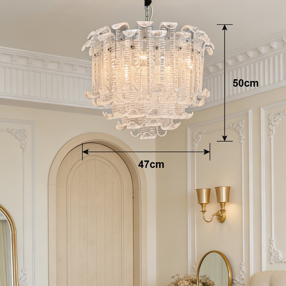 Textured Tube Glass Chandelier - Image 8