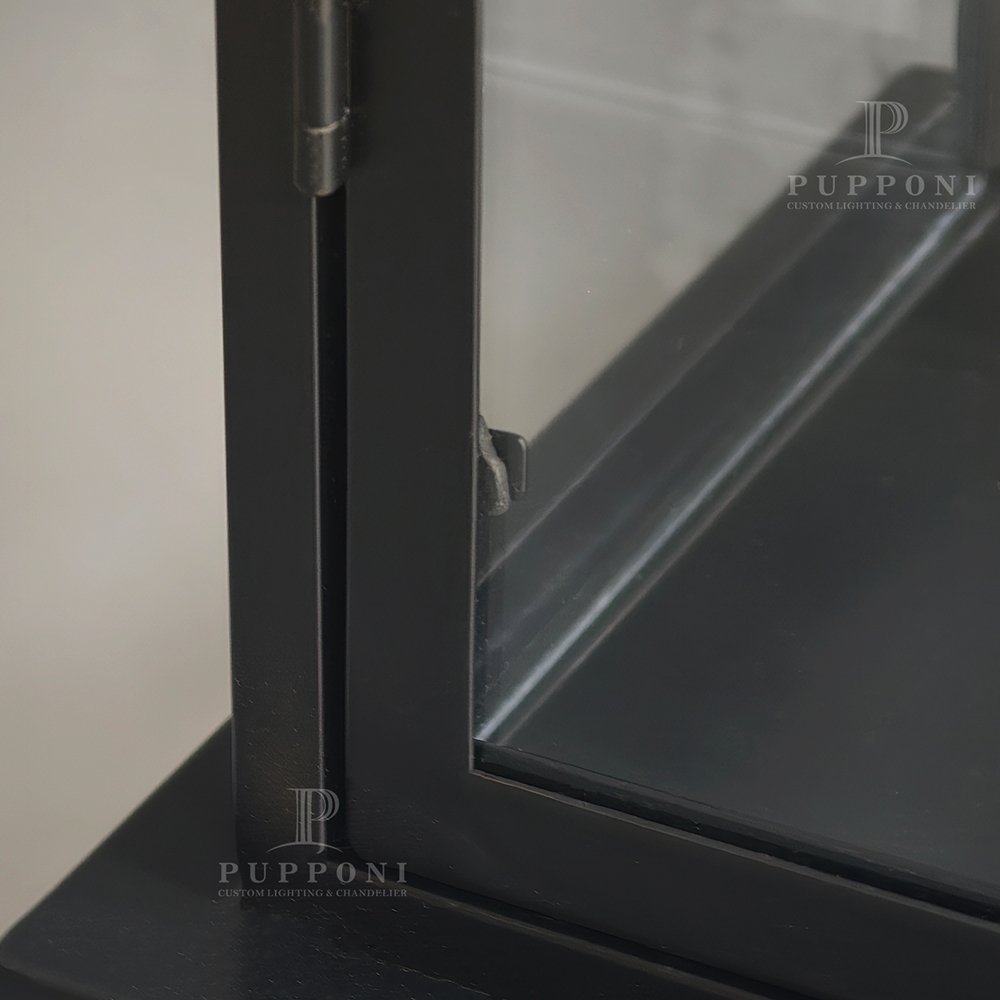Modern Black Outdoor Wall Lantern - Image 3