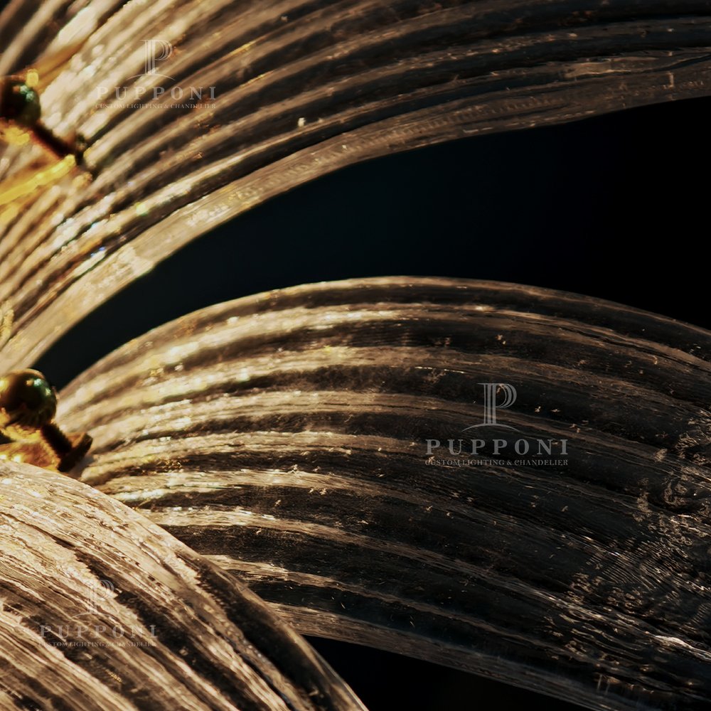 Floral Ribbed Glass Wall Sconce - Image 6