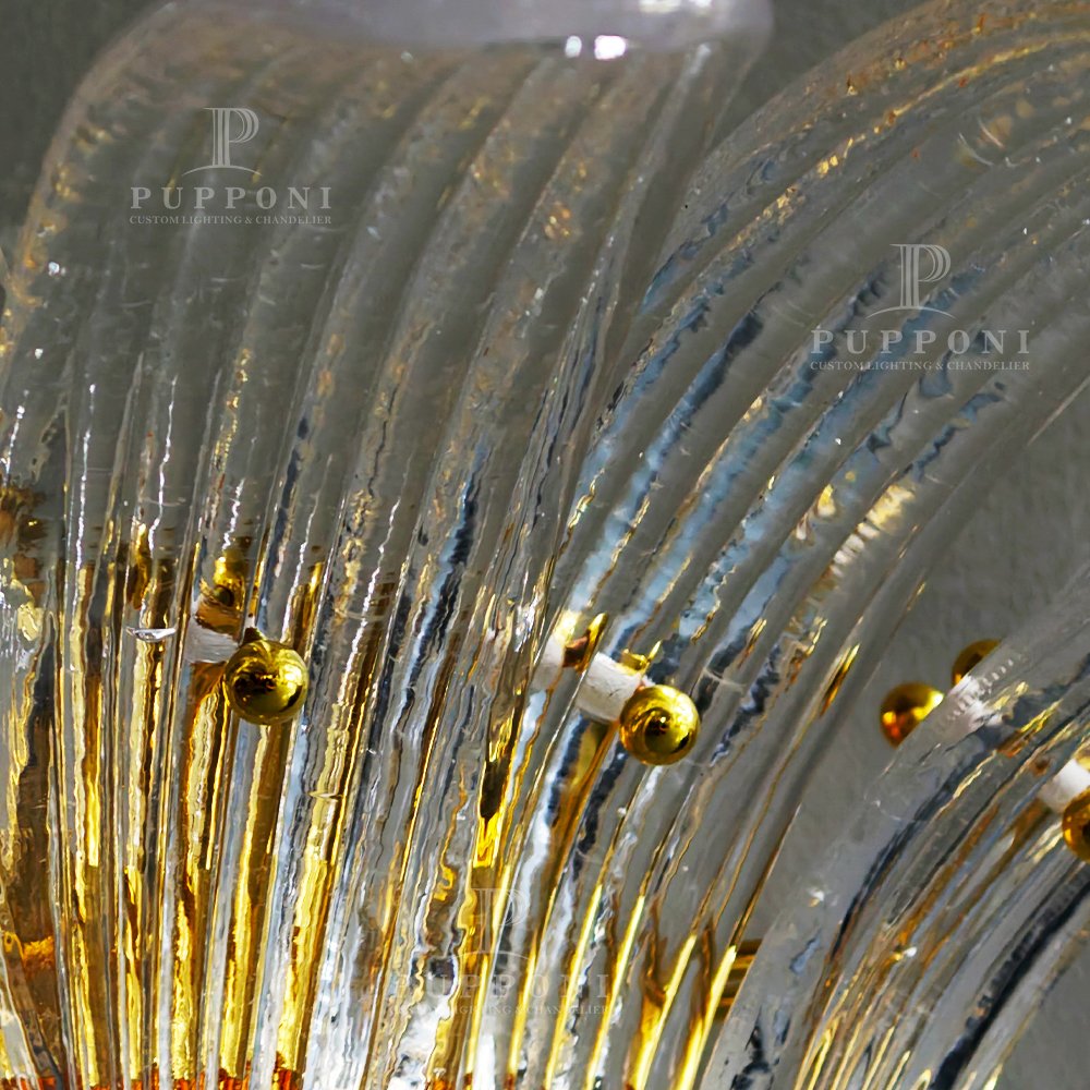 Floral Ribbed Glass Wall Sconce - Image 7