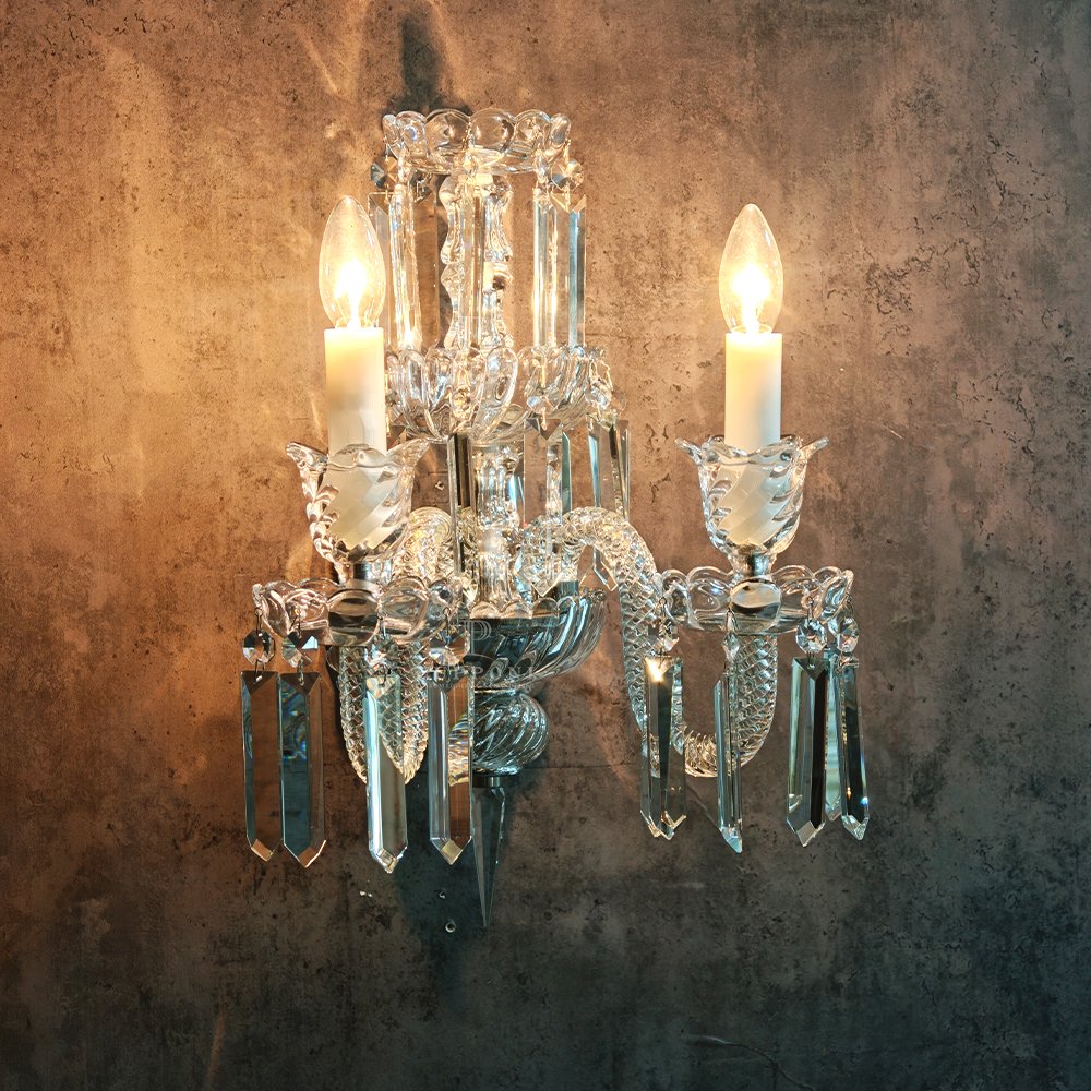 Two Light Crystal Wall Sconce - Image 4